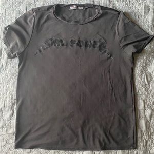 Rock Rose black mesh girl power tee